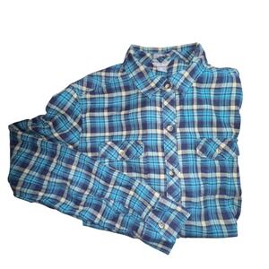 Eddie Bauer Men's Classic Fit Plaid Flannel Long Sleeve Button Up Shirt Size M‎